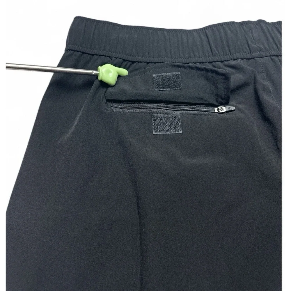 Avalanche Men's XL Hiking Shorts Black Ripstop 4-Way Stretch, UPF 30+, Reflectiv